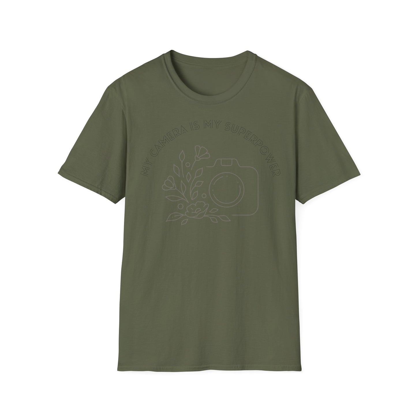 Softstyle T-Shirt ๐ธ "My Camera is My Superpower โ Draag Jouw Passie!" ๐ฆธโโ๏ธ
